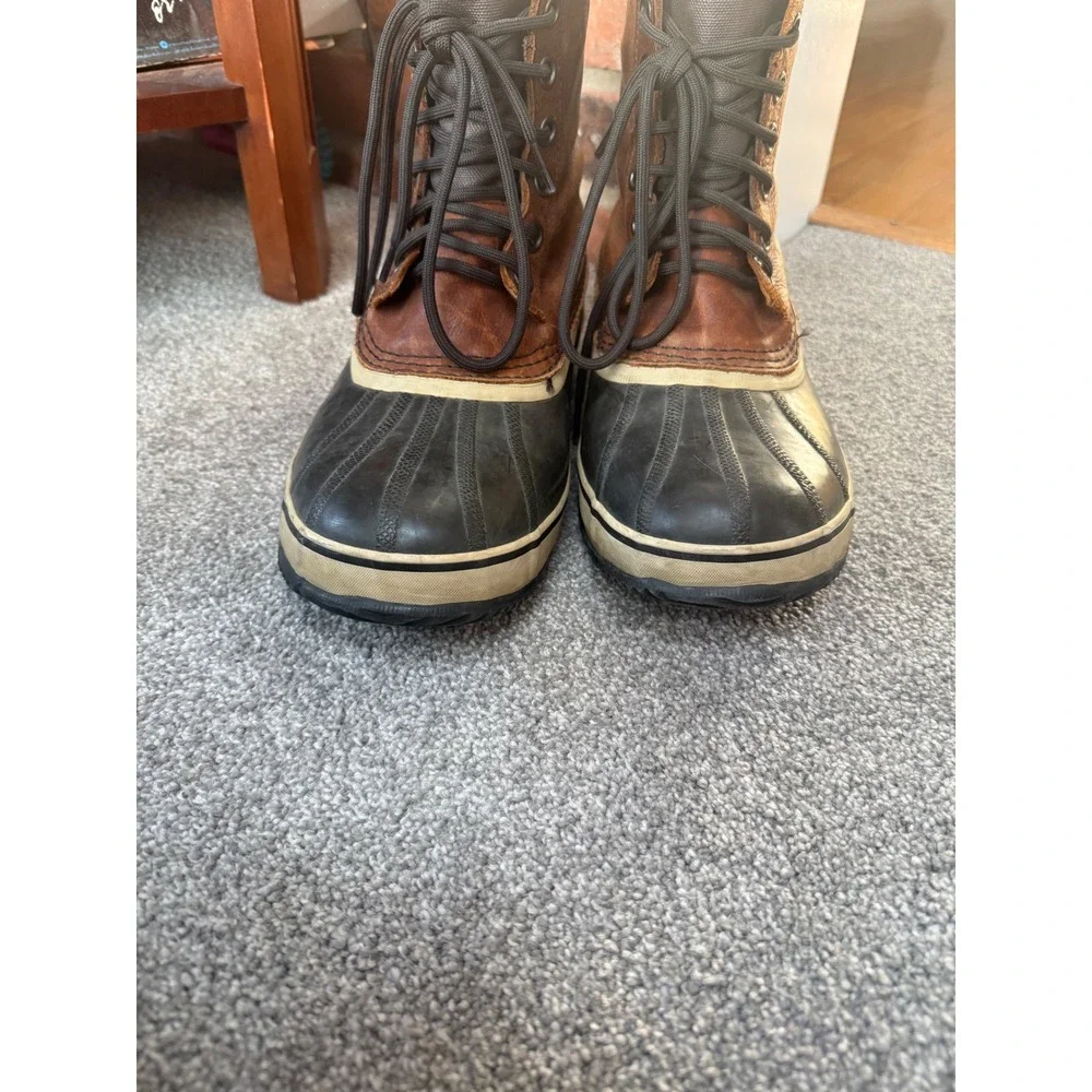 Sorel‎ Mens 11 NM 1561-256 Premium Snow Boot Duck Lined Waterproof Brown Barn
